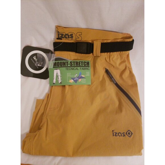 Izas Men's Rock Hiking Shorts Gold Honey Size S STRETCH NWT Summer Vacation - Picture 3 of 7